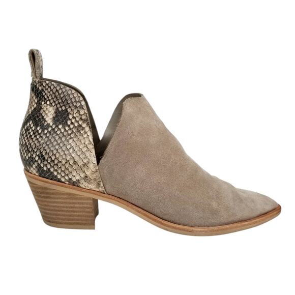 Dolce vita Womens Sonni Snakeskin Taupe Suede Pointed Toe Ankle Bootie Boots 7.5 - Picture 3 of 7